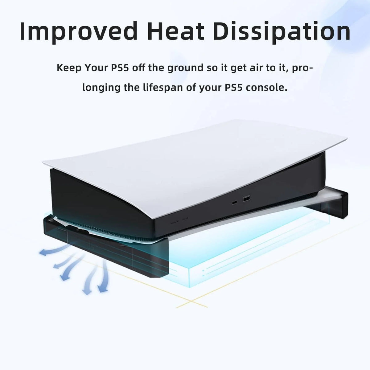 Horizontal Stand for PS5 Console (Disc & Digital Edition) - Minimalist Flat Base Holder Dock Accessories
