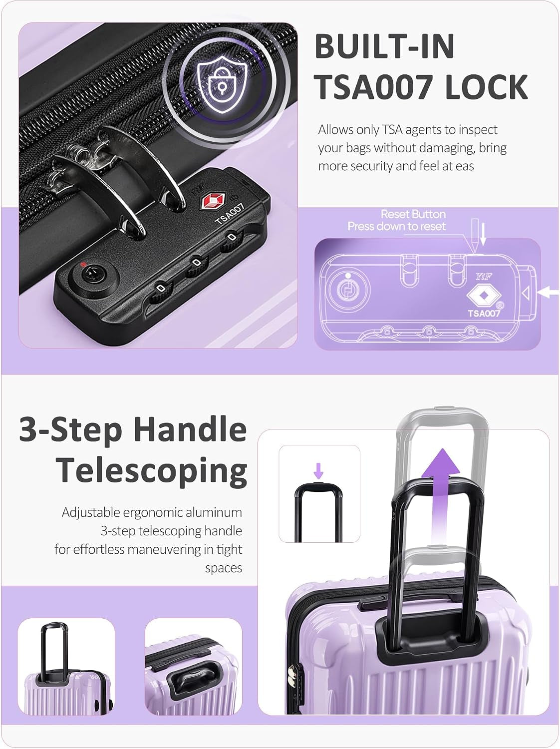 Expandable Carry on Luggage Suitcase with Wheels