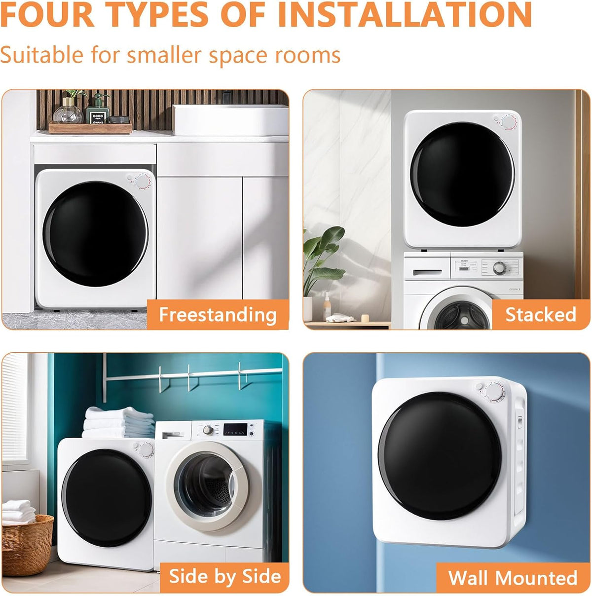1.8 Cu.Ft Portable Clothes Dryer and 22Lbs Washing Machine Set