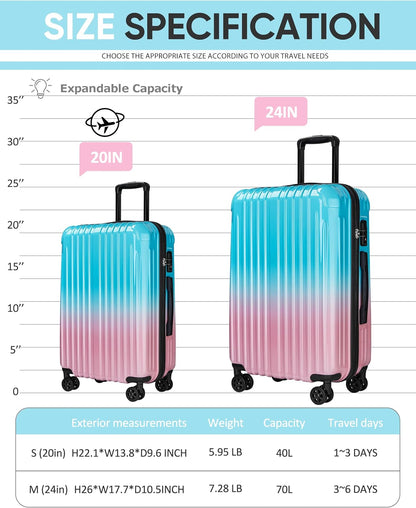 Expandable Carry on Luggage Suitcase with Wheels