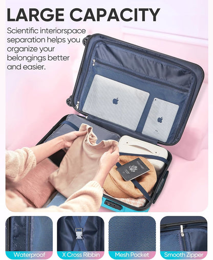 Expandable Carry on Luggage Suitcase with Wheels