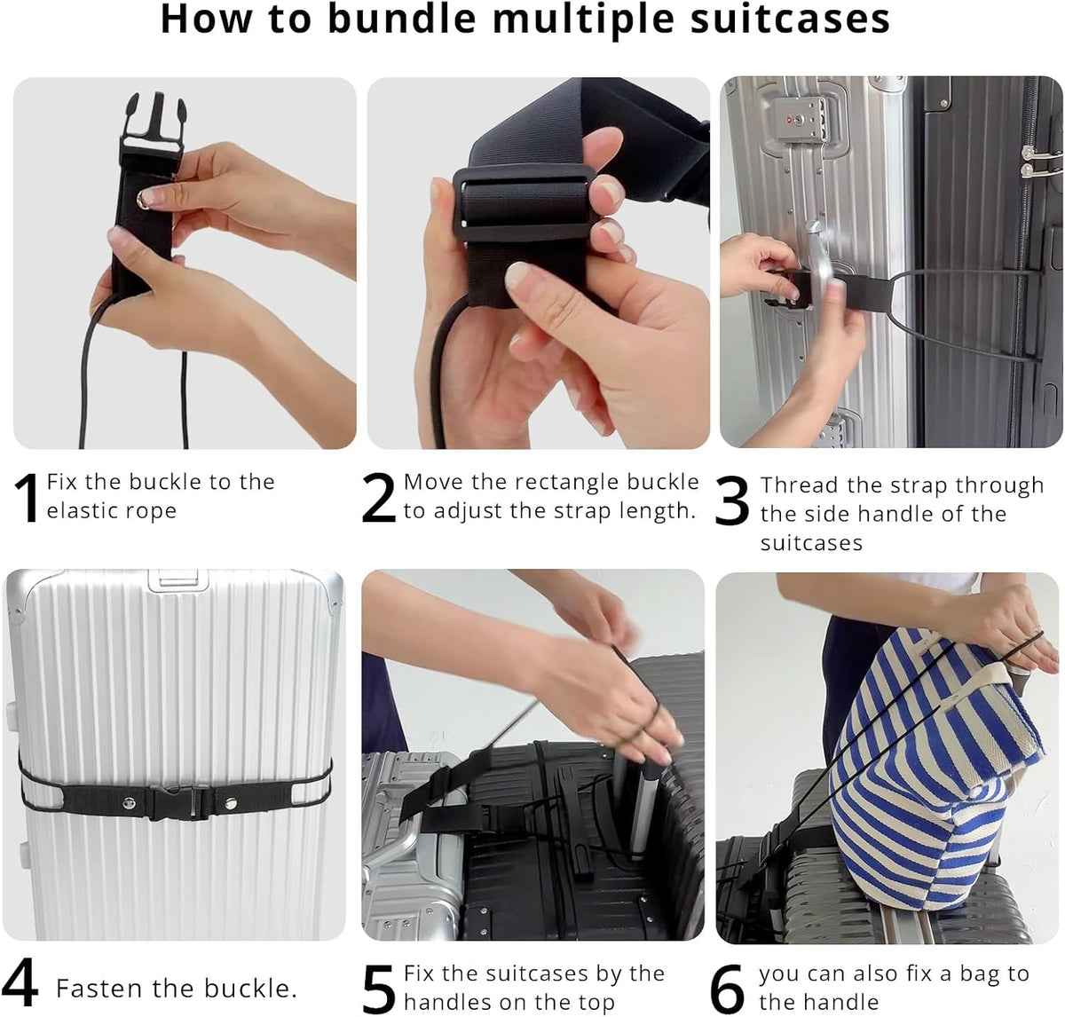 Luggage Straps for Suitcases Adjustable TSA Approved Suitcase Connector