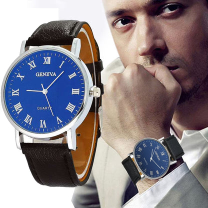 Ausyst Men'S Watch Fashion Luxury Faux Leather Mens Quartz Analog Watches Gift for Men up to 65% Off