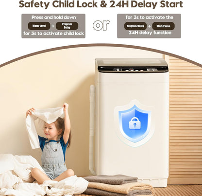 Portable Washer and Dryer Combo Set, 28 Lbs Fully Automatic Washing Machine, 1.5 Cuft Portable Dryers, Compact Washer and Dryer for Apartment, RV, Dorm