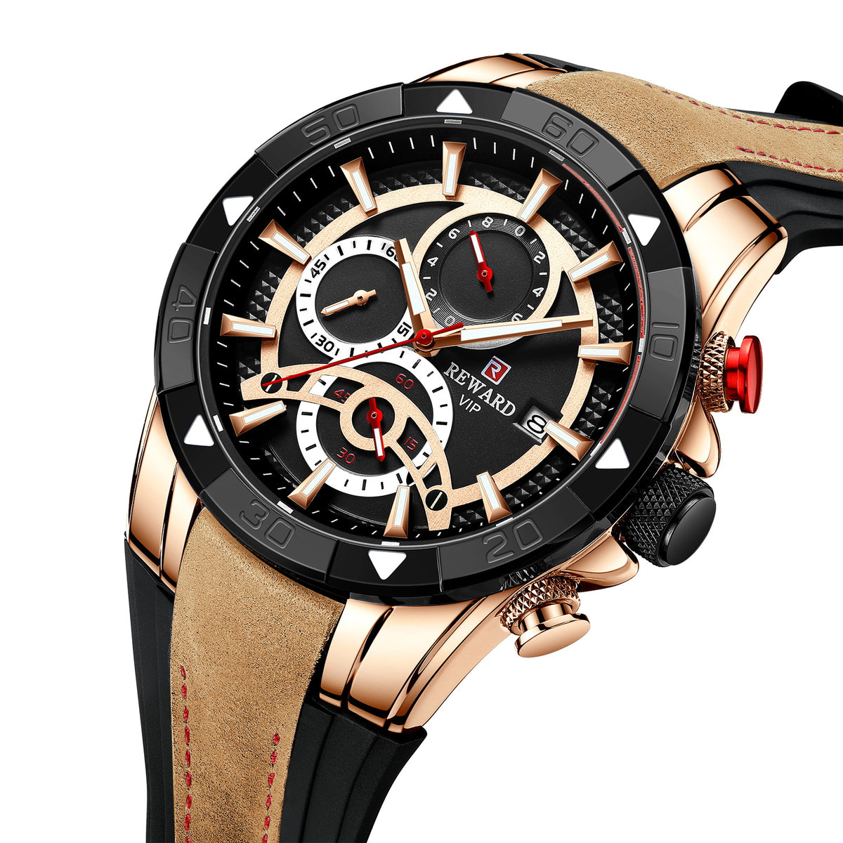 Men'S Watch Calendar Watch Tape Quartz Watch Six-Pin Watch Business Men'S Watch
