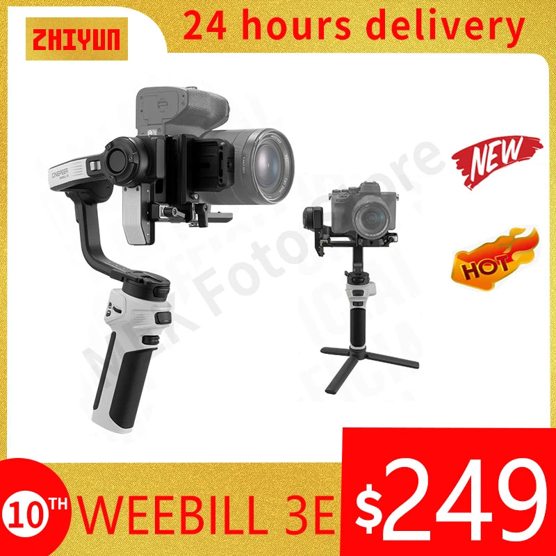 ZHIYUN Official CINEPEER WEEBILL 3E Camera Stabilizer Handheld Gimbal 3-Axis Cameras Gimbals for DSLR Mirrorless Cameras
