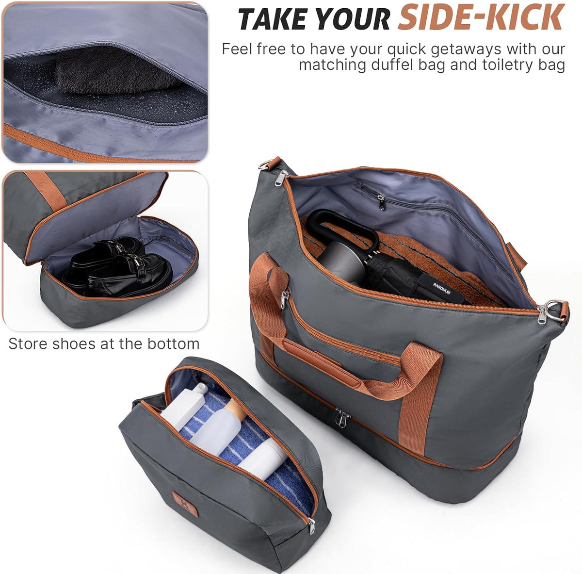 Luggage Sets 5 Pcs Suitcases with Wheels, 20/24/28Inch, Gray