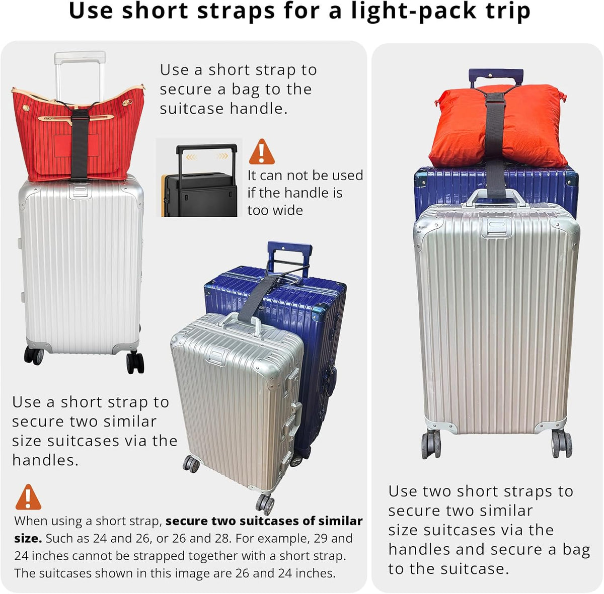 Luggage Straps for Suitcases Adjustable TSA Approved Suitcase Connector