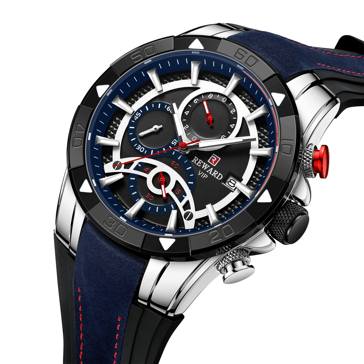 Men'S Watch Calendar Watch Tape Quartz Watch Six-Pin Watch Business Men'S Watch