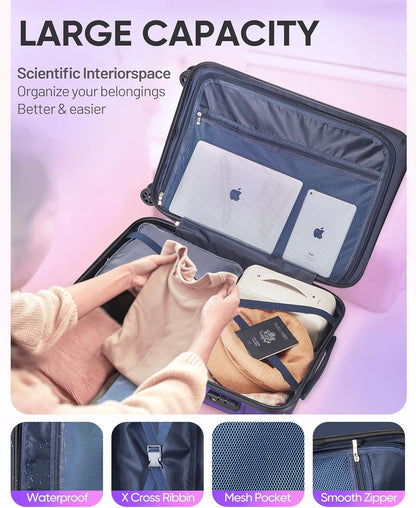 Expandable Carry on Luggage Suitcase with Wheels