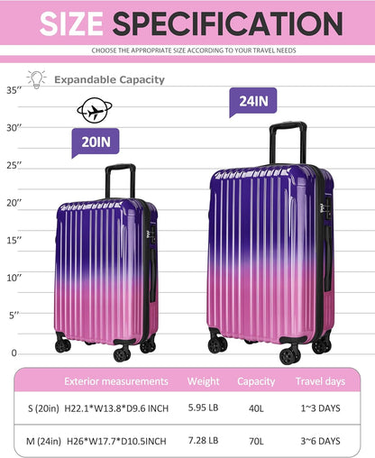 Expandable Carry on Luggage Suitcase with Wheels