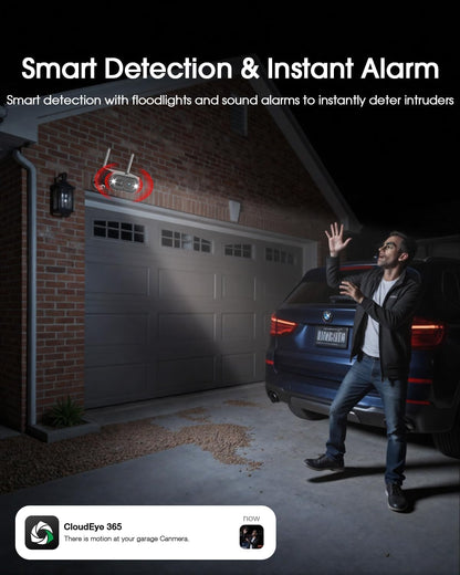 Solar Security Camera Wireless Outdoor, 2K Ultra Clear Home Security Camera System, No Subscription, Smart Human Detection, Easy Installation, 5Ghz & 2.4Ghz Wifi