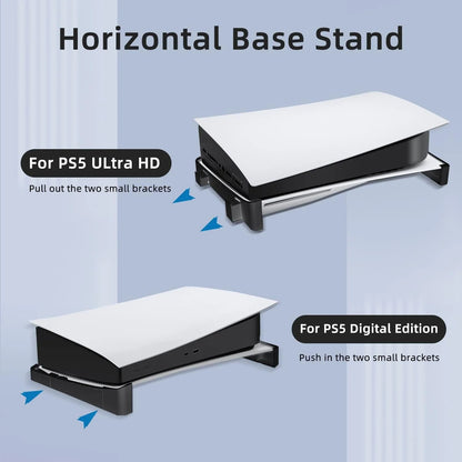 Horizontal Stand for PS5 Console (Disc & Digital Edition) - Minimalist Flat Base Holder Dock Accessories