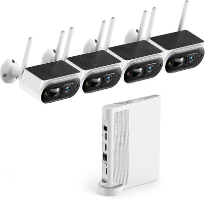 Solar Security Camera Wireless Outdoor, 2K Ultra Clear Home Security Camera System, No Subscription, Smart Human Detection, Easy Installation, 5Ghz & 2.4Ghz Wifi