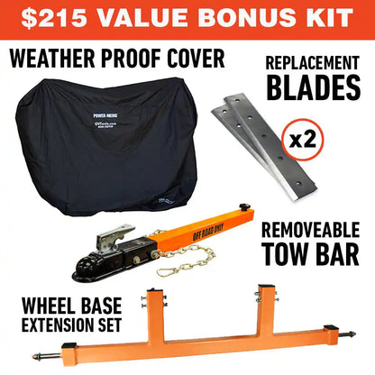5 In. 14 HP Kohler Engine Gas Powered Commercial Chipper Shredder Kit, Electric Start, Hour Meter, Wheel Base Extension