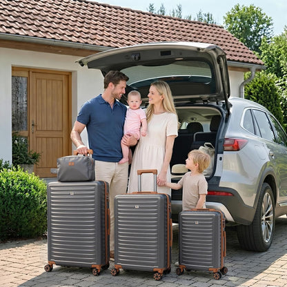Luggage Sets 5 Pcs Suitcases with Wheels, 20/24/28Inch, Gray