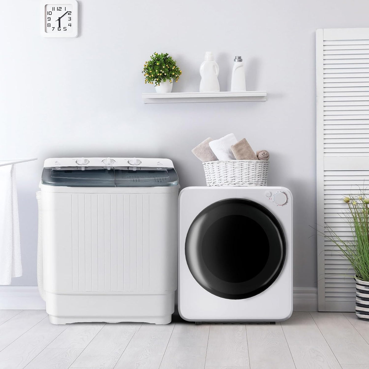 1.8 Cu.Ft Portable Clothes Dryer and 22Lbs Washing Machine Set