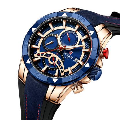 Men'S Watch Calendar Watch Tape Quartz Watch Six-Pin Watch Business Men'S Watch
