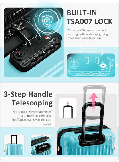Expandable Carry on Luggage Suitcase with Wheels