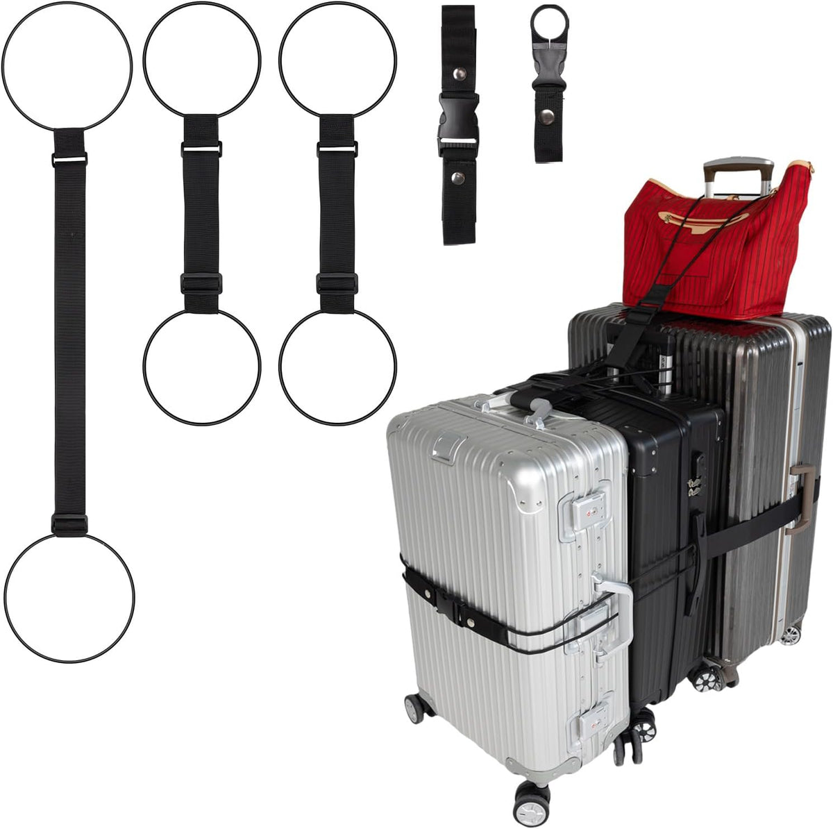 Luggage Straps for Suitcases Adjustable TSA Approved Suitcase Connector