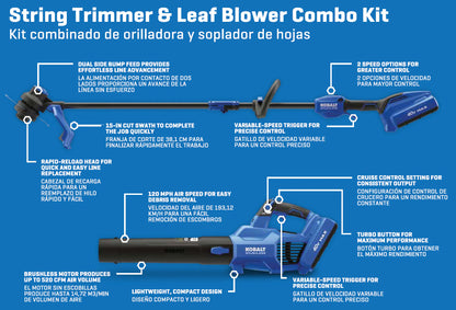 Gen4 40-Volt Cordless Battery String Trimmer and Leaf Blower and Combo Kit 4.0 Ah (Battery Included) (Charger Included)