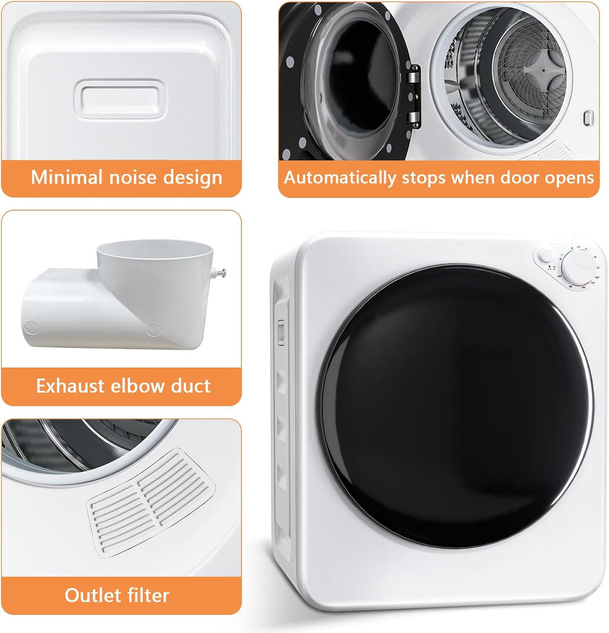 1.8 Cu.Ft Portable Clothes Dryer and 22Lbs Washing Machine Set