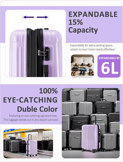 Expandable Carry on Luggage Suitcase with Wheels