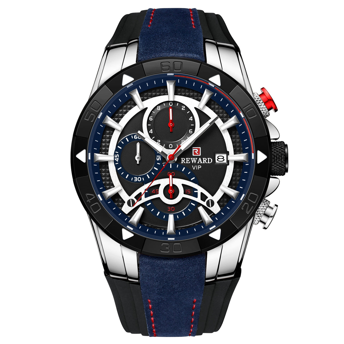 Men'S Watch Calendar Watch Tape Quartz Watch Six-Pin Watch Business Men'S Watch